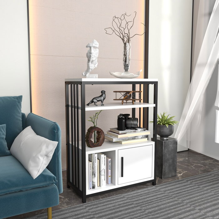Hanah Home Estantería Letos Blanco y Negro